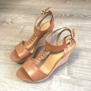 Franco Sarto | brown braided leather wedges